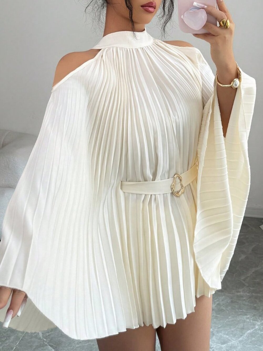 Apricot Boho Women's Elegant Vacation Mini Dress - Picture 1 of 6